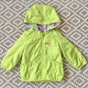 London Fog Lightweight Yellow Green Hooded Jacket